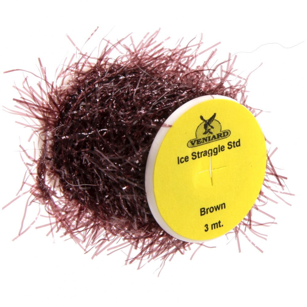 Veniard Ice Straggle Chenille Standard (3M) Brown Fly Tying Materials (Product Length 3.28 Yds / 3m)